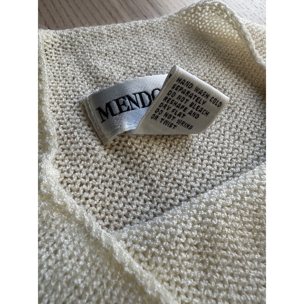 Mendocino Womens Cream Sleeveless Knit Mock Neck Top Tank Free Size 14, Xs/s - Picture 3 of 3